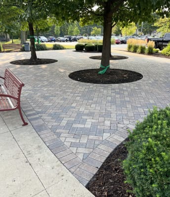 high school brick path outdoor