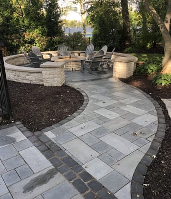 curvy outdoor stone pathway