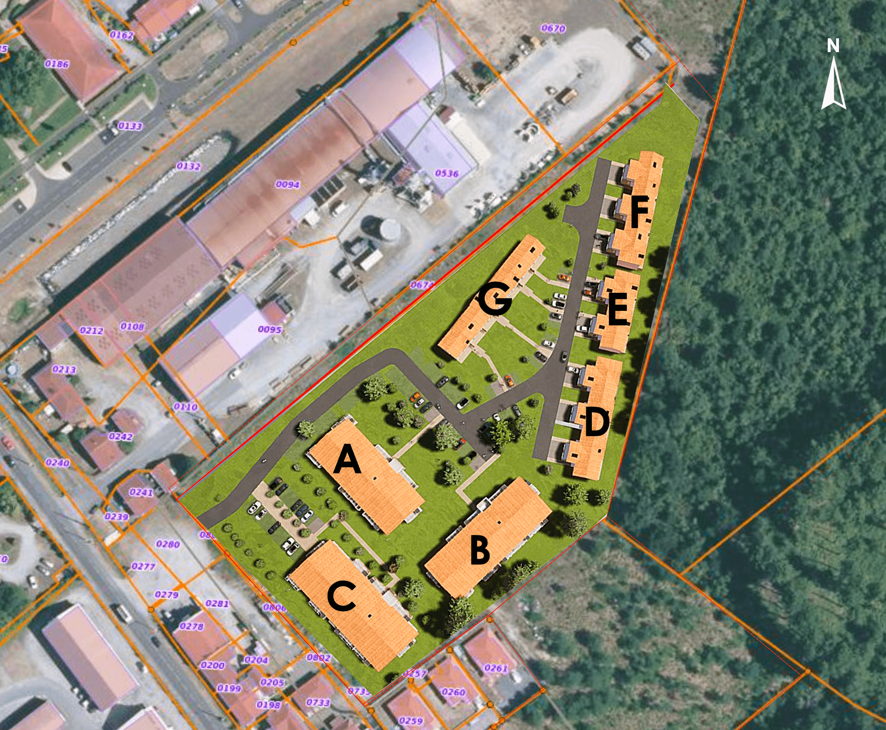 Plan de masse Le Clos de la Mayade à Mimizan