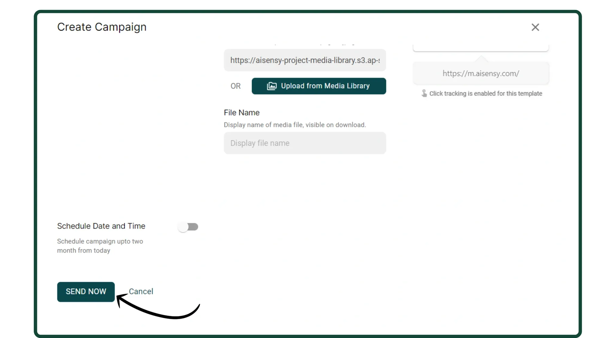 11. Press 'Send Now' to send your Media Template.webp