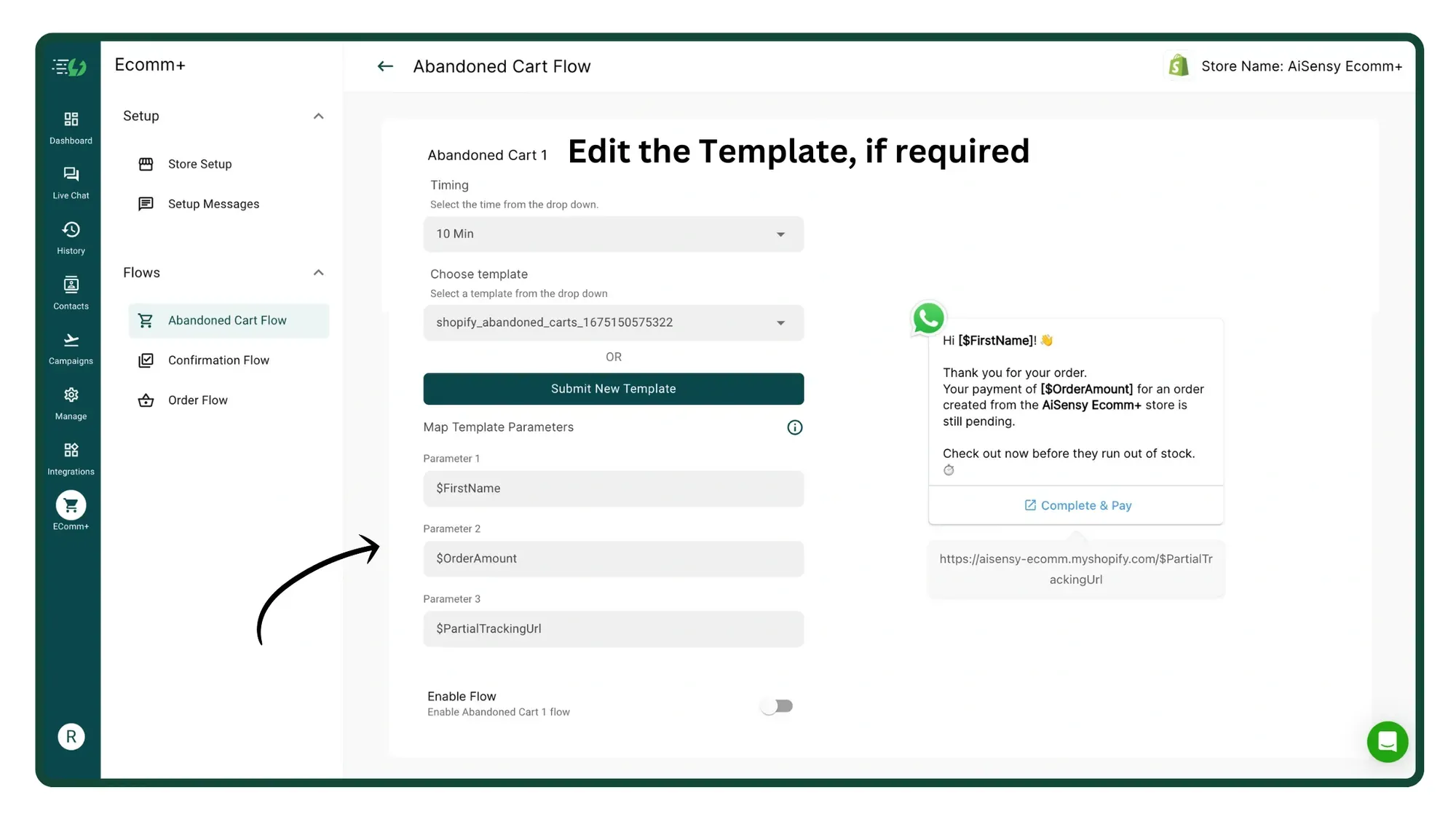 Step 3 Edit the message if required and enable the template-low.webp