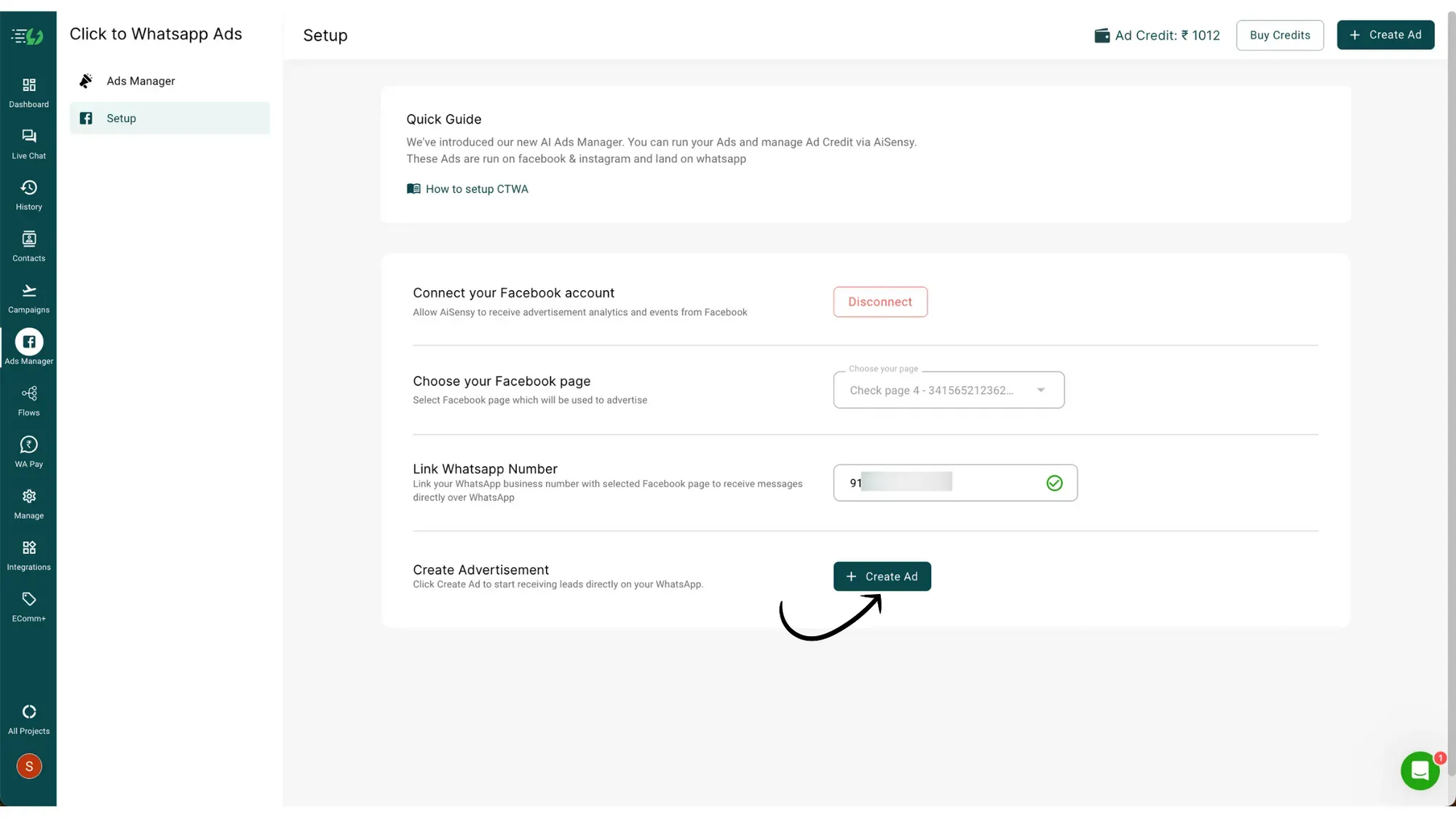 5. WhatsApp Number Linked successfully.webp
