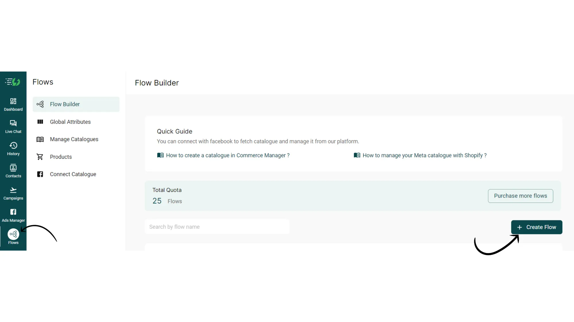 Go to Flows and create a new flow.webp