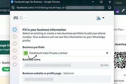 Select your Facebook Business Manager account and tap Next.webp