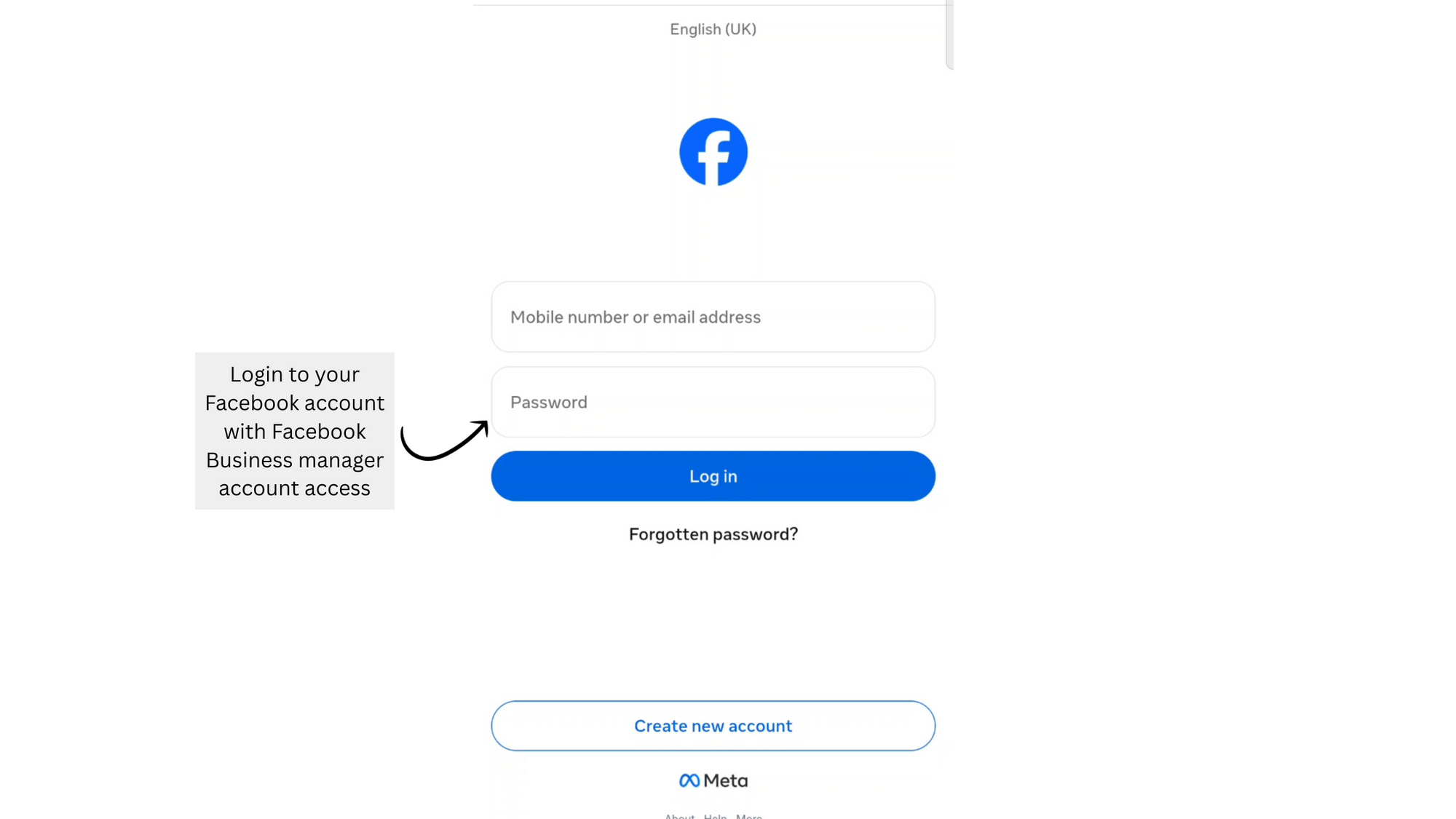 Login to your Facebook account with Facebook Business manager account access.png