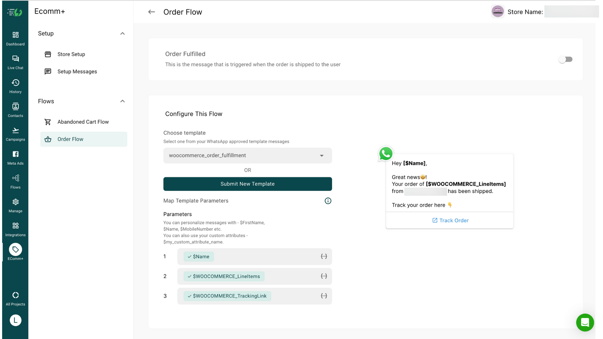 Step 2. Submit New Order Fulfilled message select existing Template.png