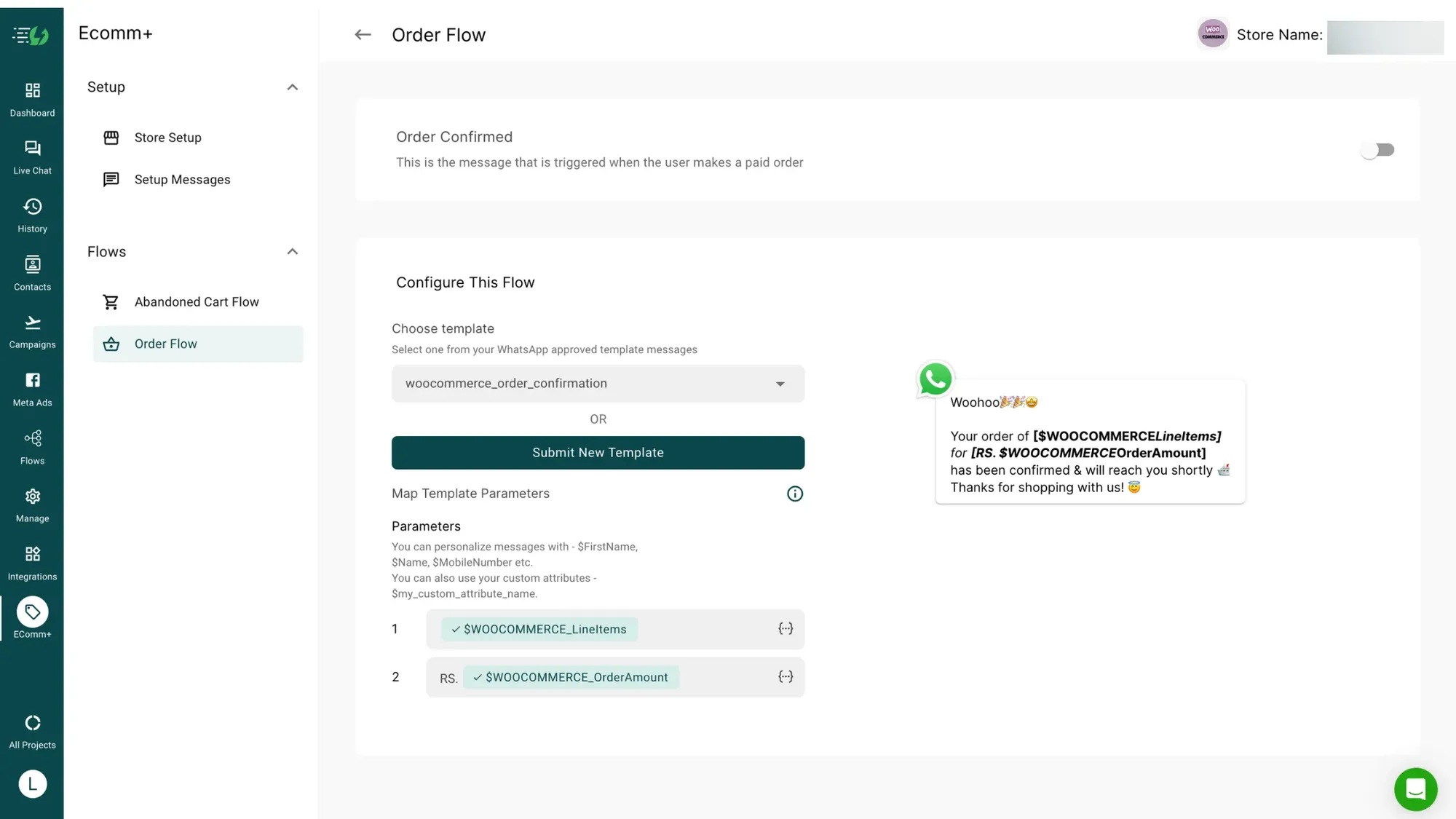 Step 2 Submit New Order Confirmed message select existing Template-low.webp