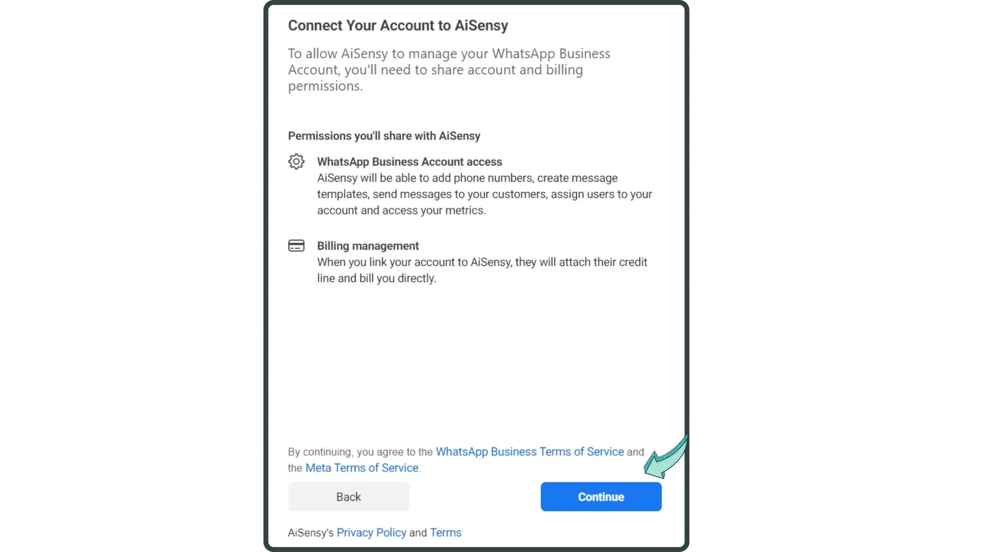 6 Connect your Facebook account with AiSensy.webp