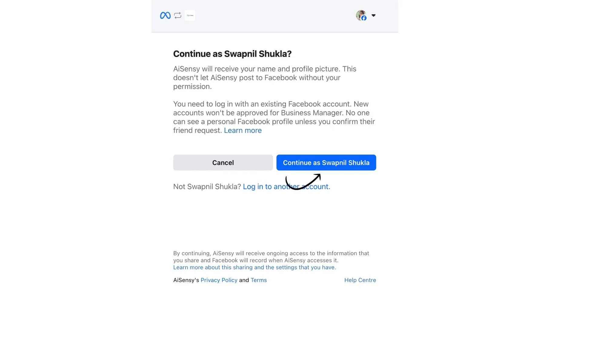 6. Tap Continue with Facebook2.webp