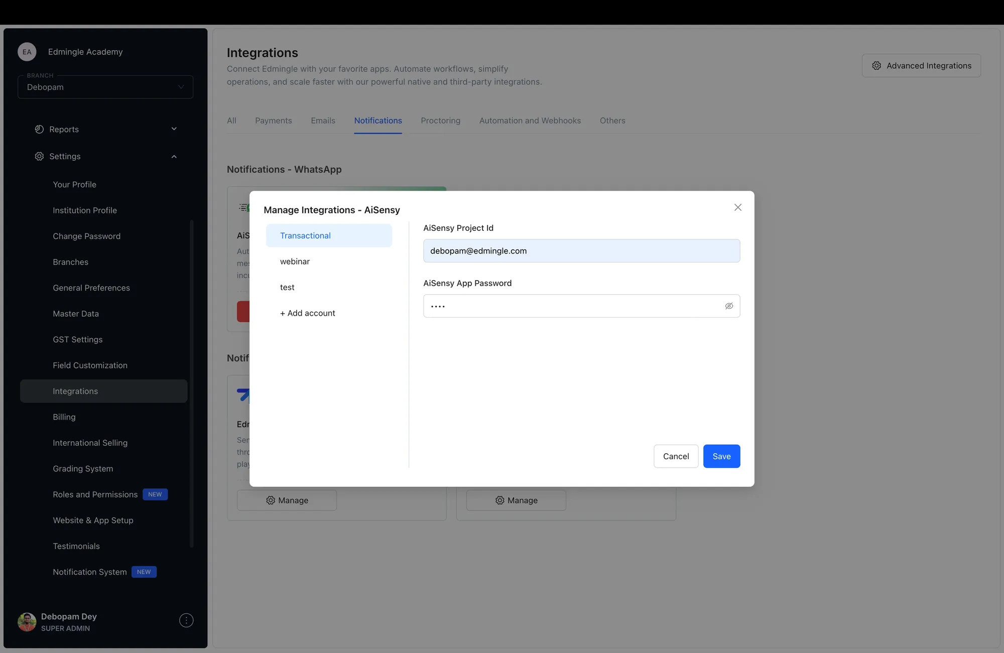 Enable the WhatsApp Notification option.webp