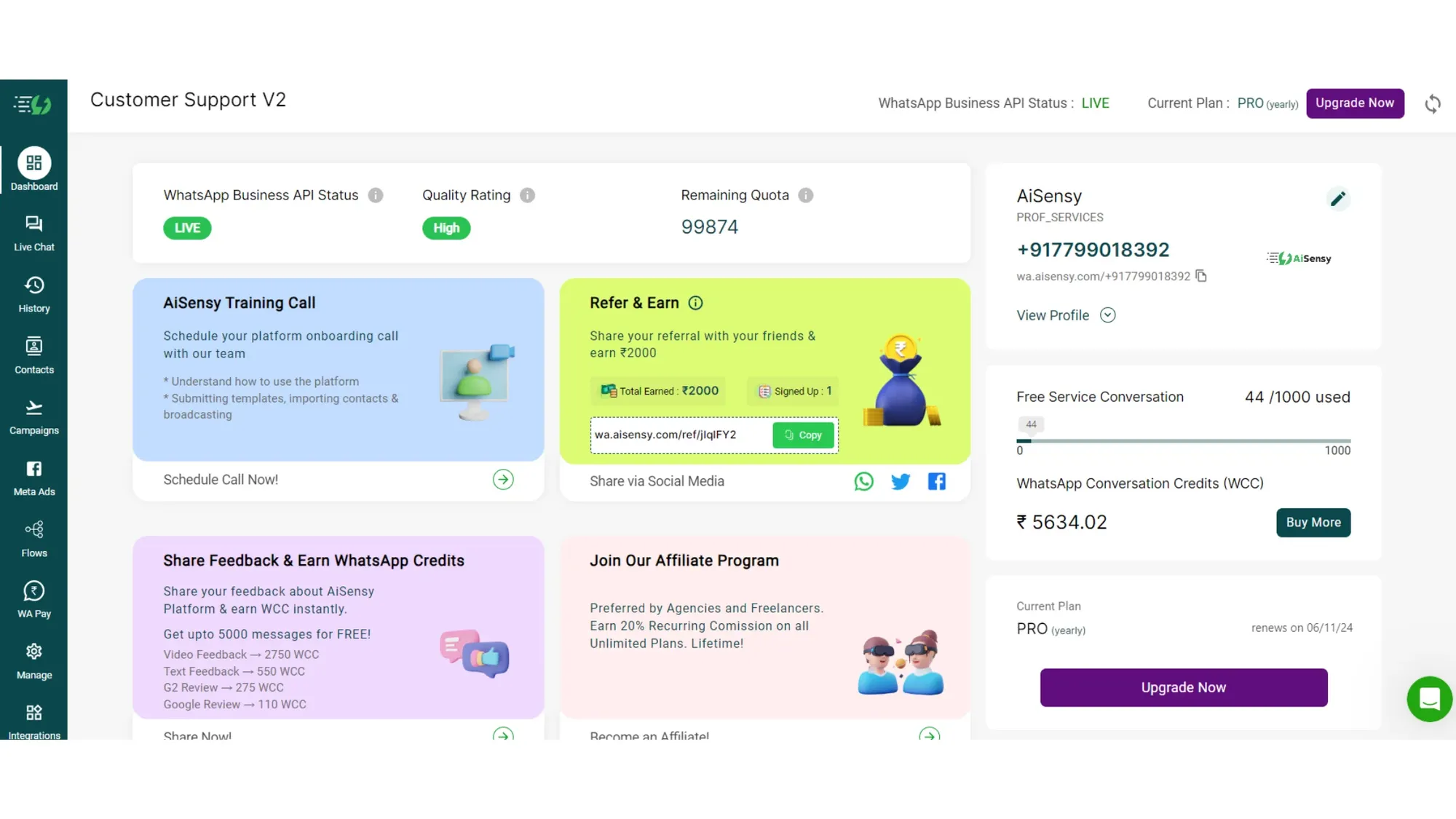 13. Congratulations Your WhatsApp API is Live on AiSensy 2.webp