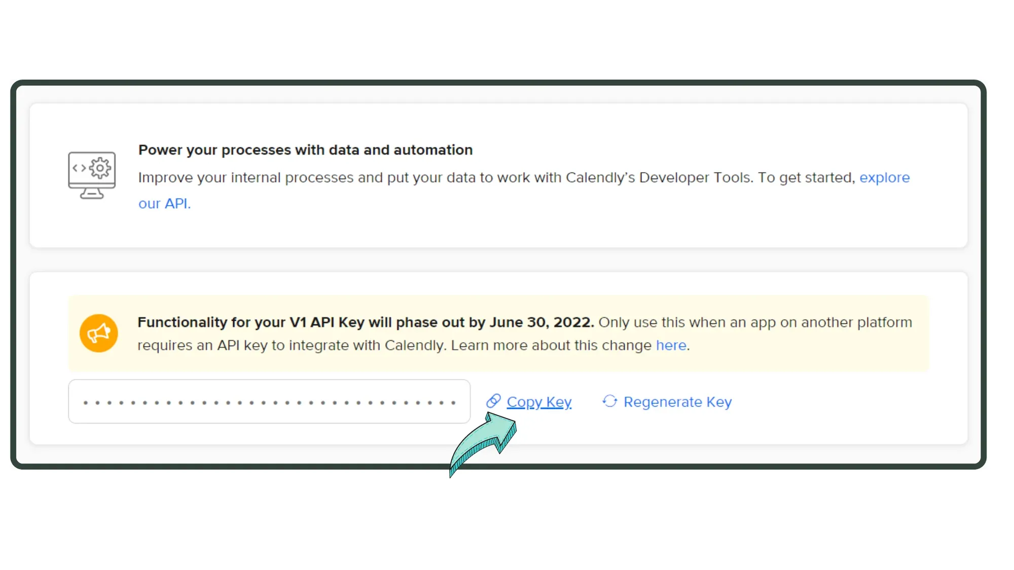 5. Copy Calendly's API Key.webp