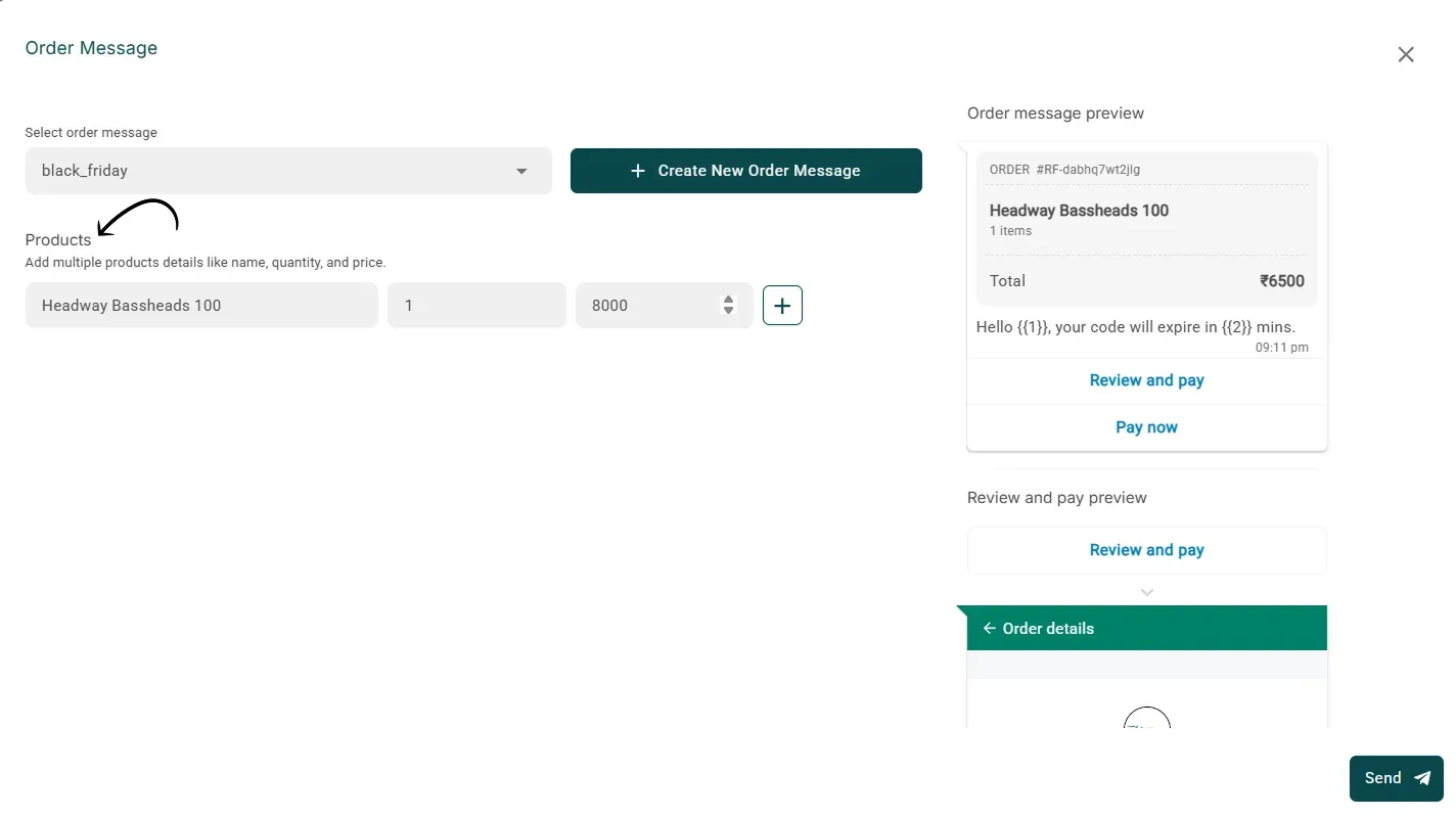 Add the product name, quantity and price per product.webp