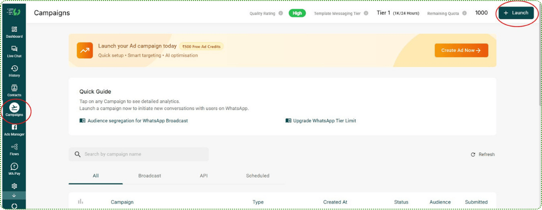 Go to the Campaigns section in AiSensy.png