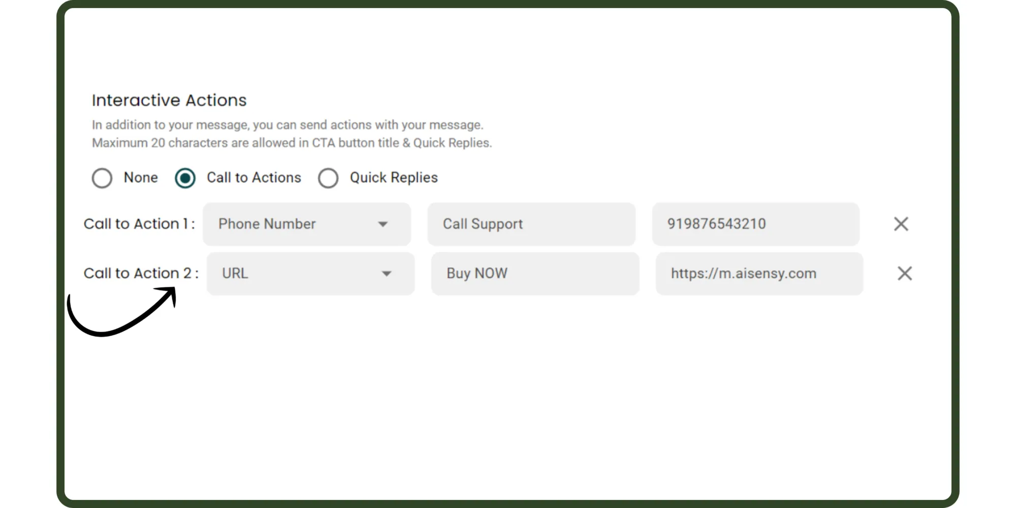 8. Add CTA Buttons or Quick Replies (Optional).webp