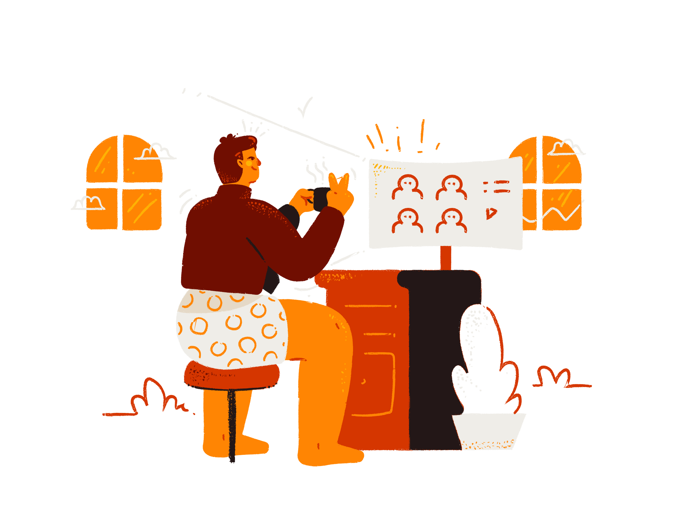 online meeting, work from home, work desk