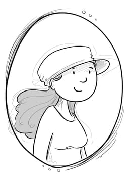 une jeune fille aux cheveux longs avec une casquette