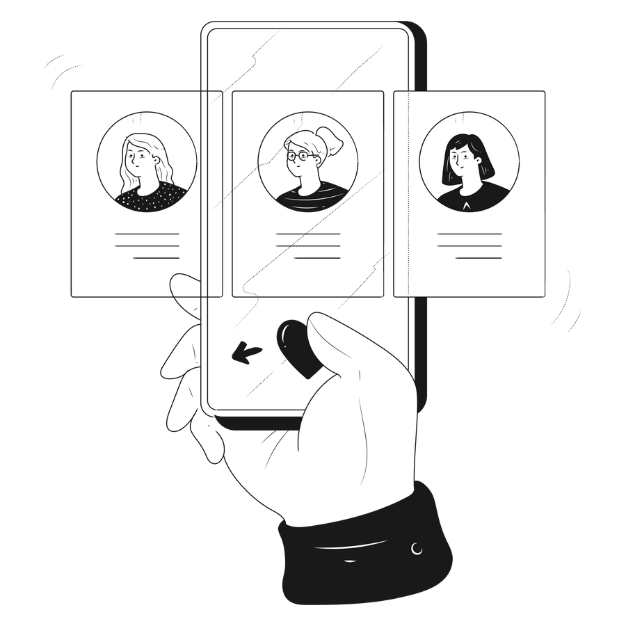 accounts relationships dating profile swipe application relationship