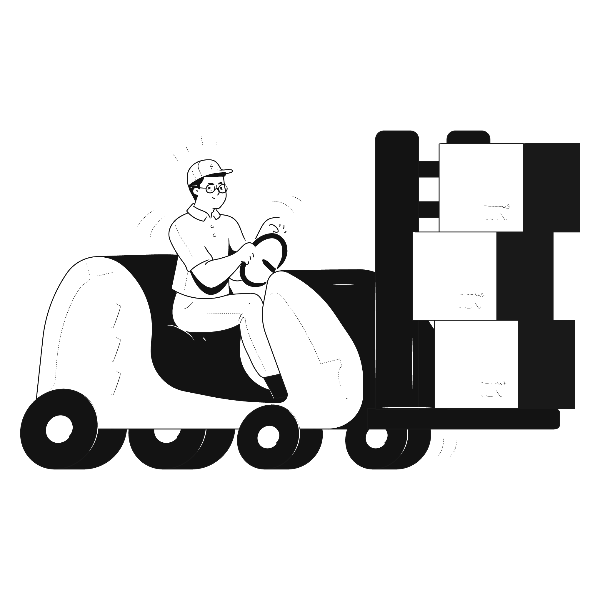 delivery logistics order deliver sort storage forklift