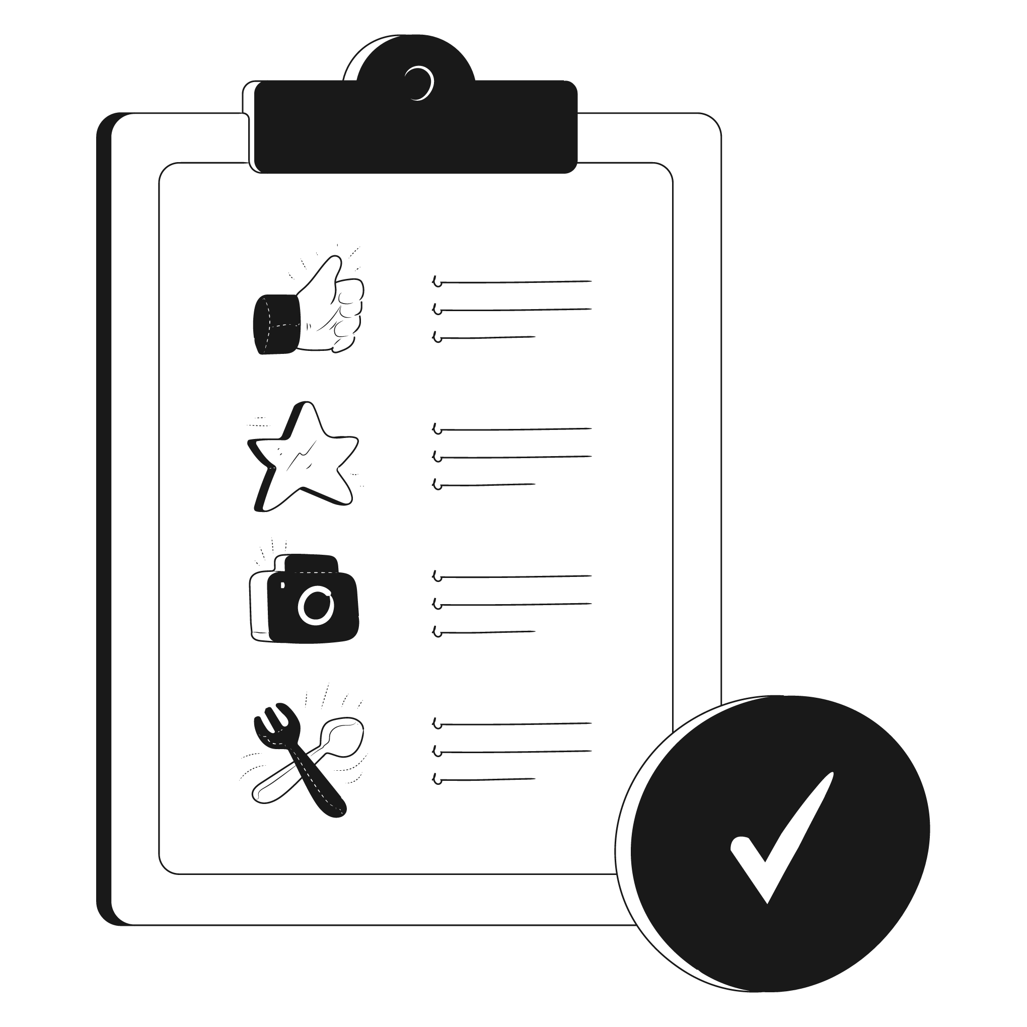 location review rating checklist list confirm destination direction