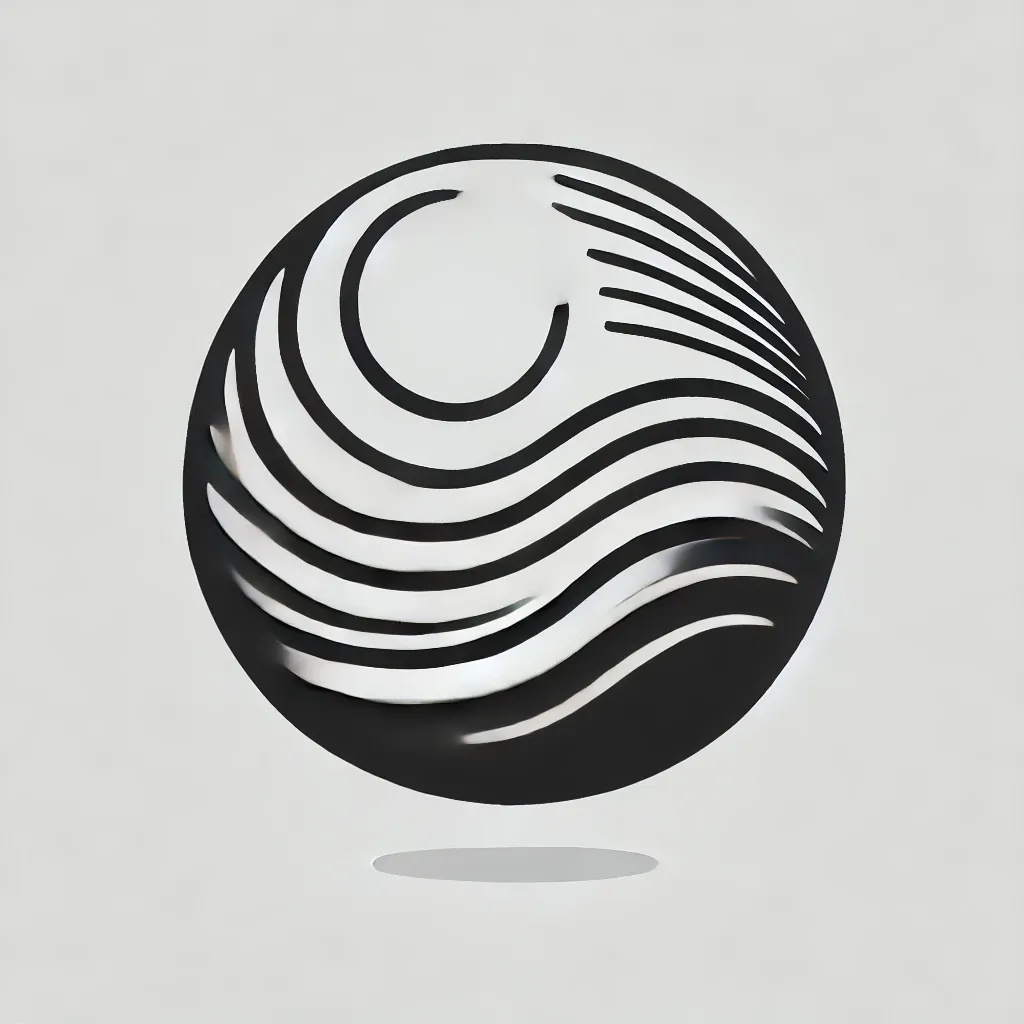 DALL·E 2024-11-06 20.16.29 - A modern, minimalistic logo for 'Amwaj Siraj' which means 'Waves of Light' in Arabic. The logo should combine elements of waves and light, creating a .webp