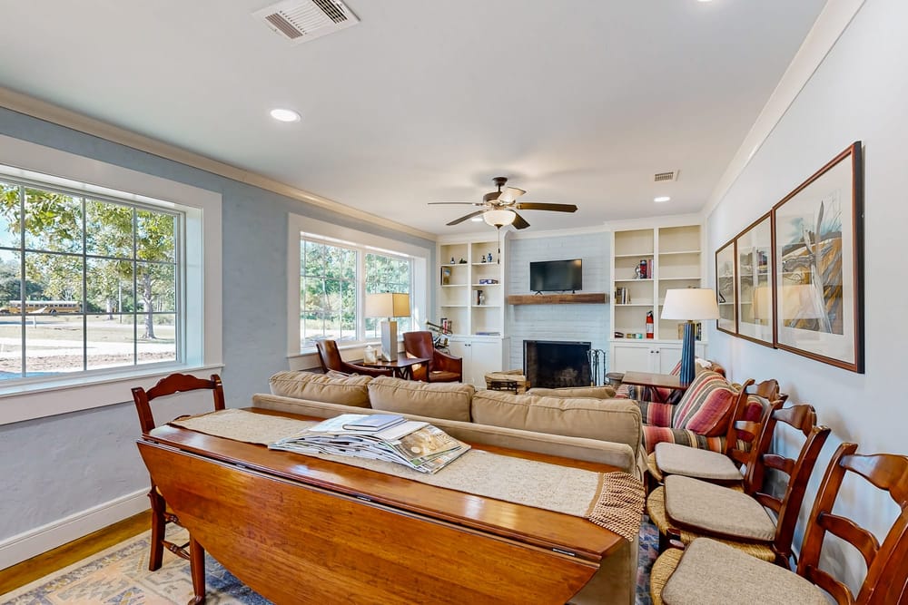 Dairy cottage dining and living area