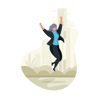happy jumping