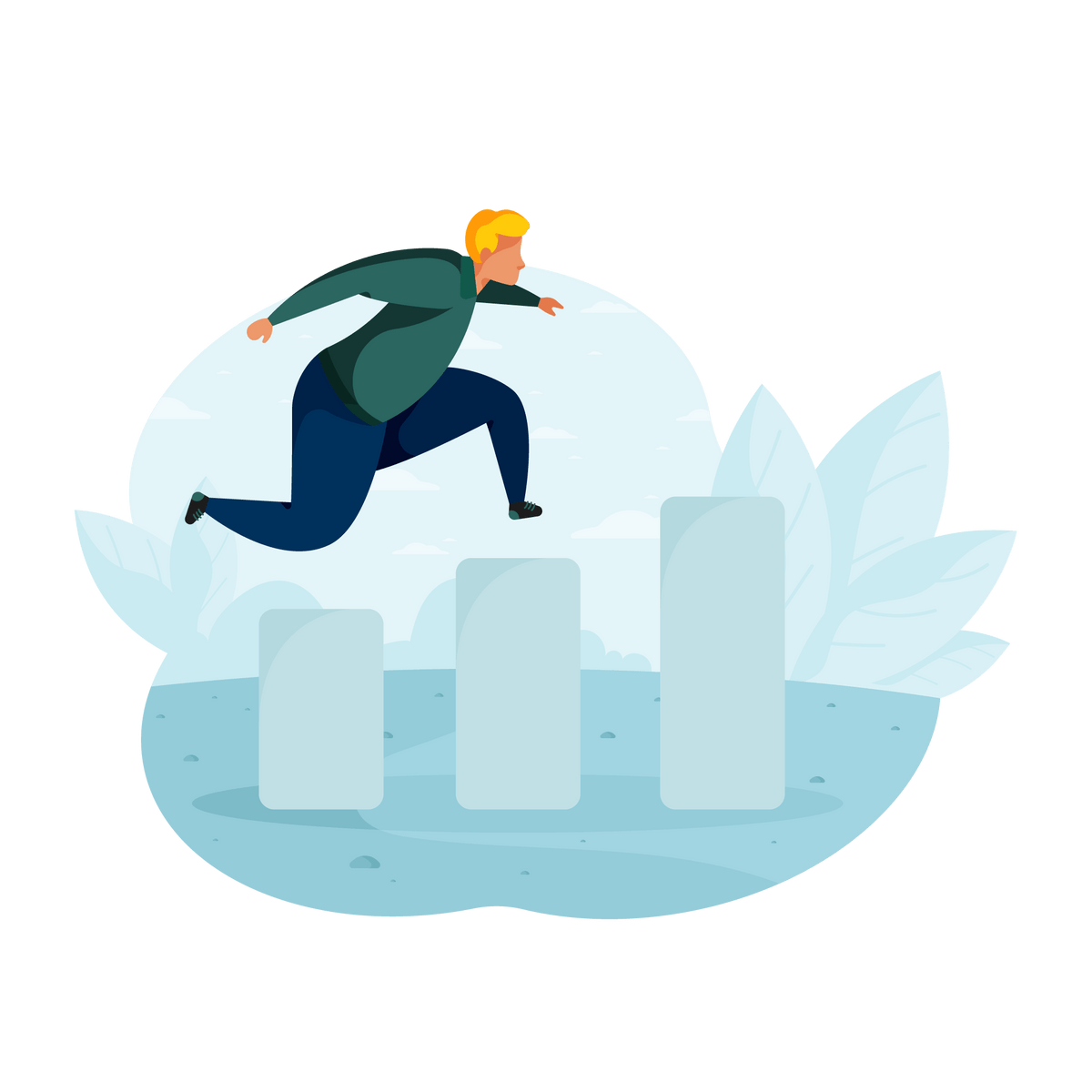 jump obstacle leaves