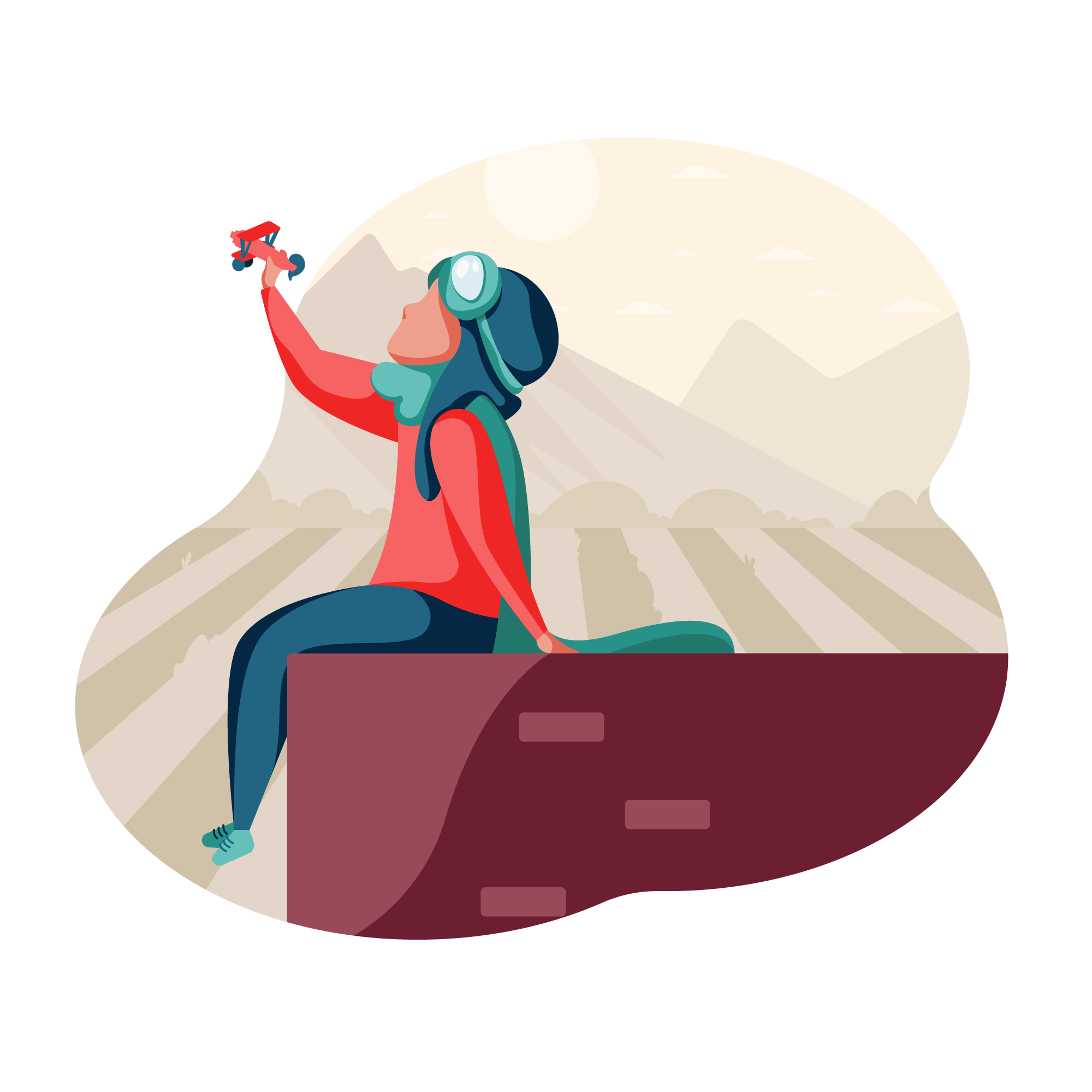 child airplane travel imagination adventure