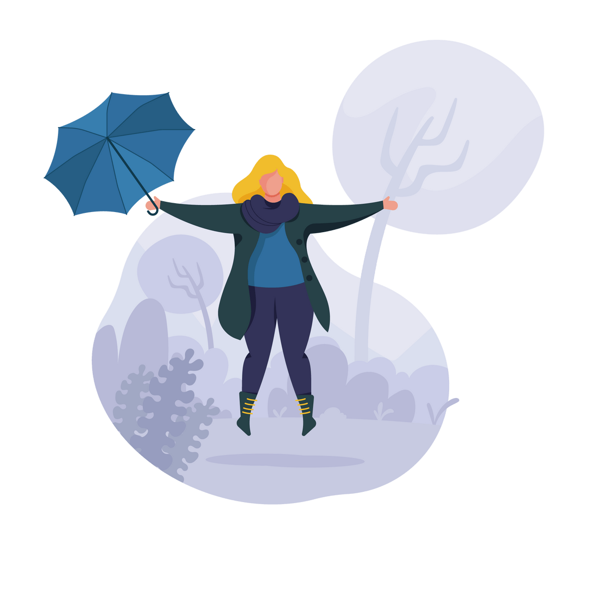 autumn umbrella park