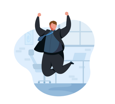 business achievement happy