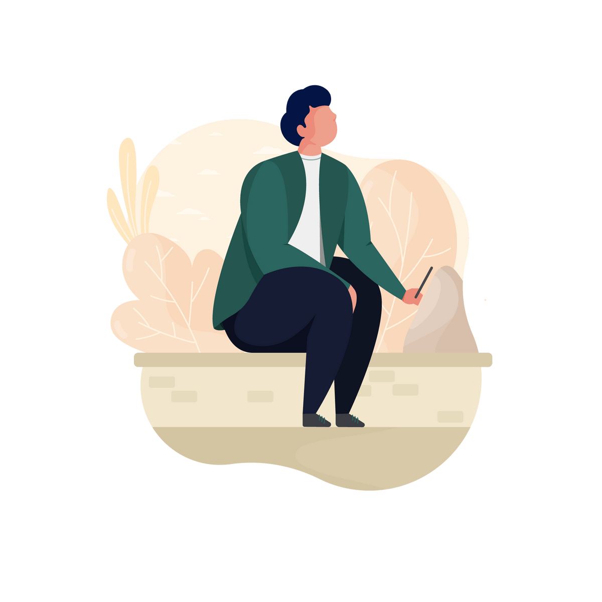 sitting outdoor tree