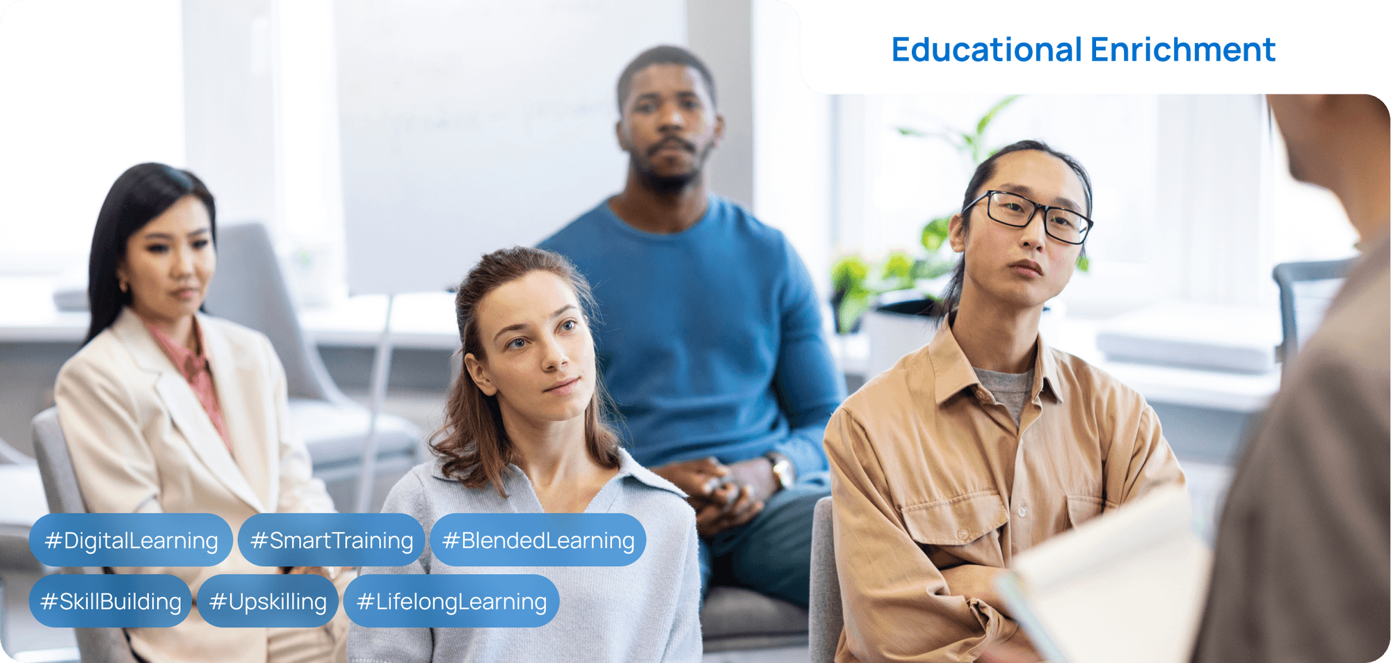 A group of people joining in a team training section