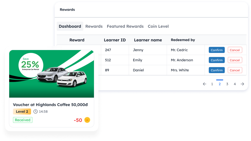 Reward sheet storing data of coin spending 