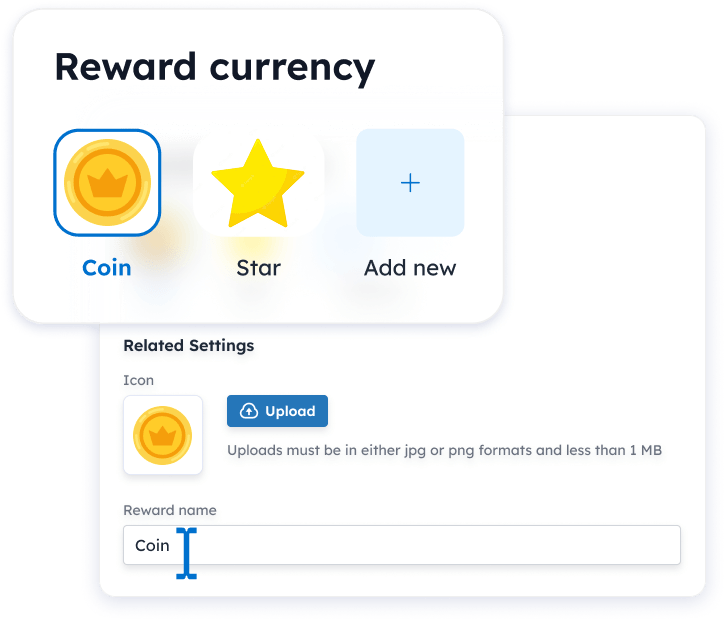 Rewards are customized and allocated upon completion of activities, homework, and assessments