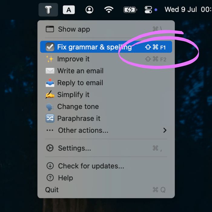 use instant actions in TextWisely macOS app.png