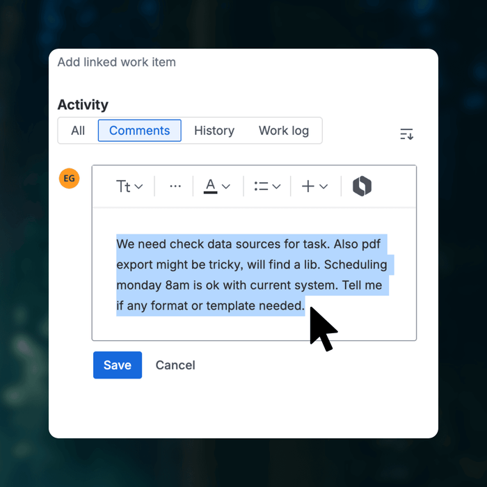 TextWisely works in Jira to improve comment text.png