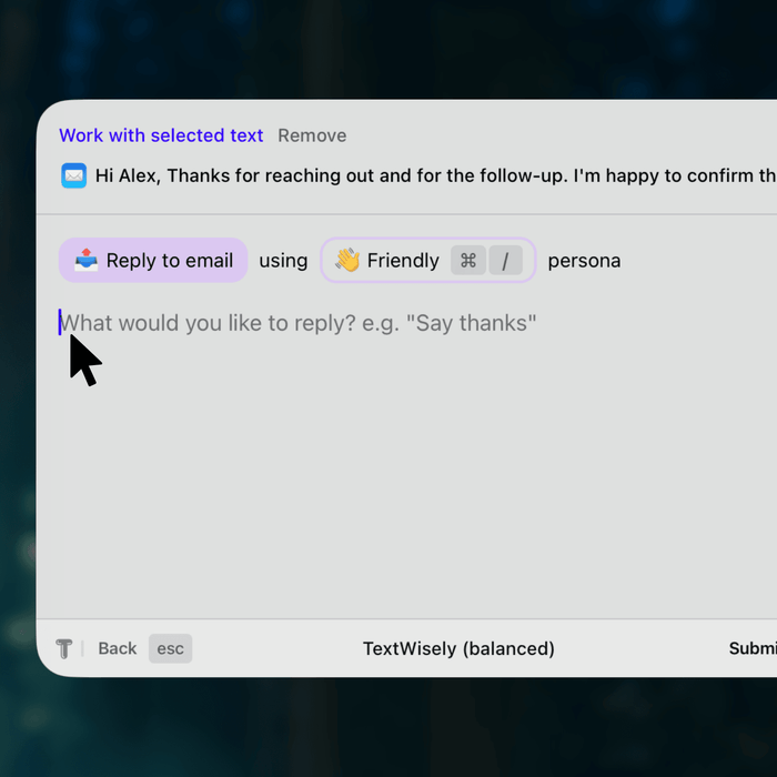 Selected Action in TextWisely App.png
