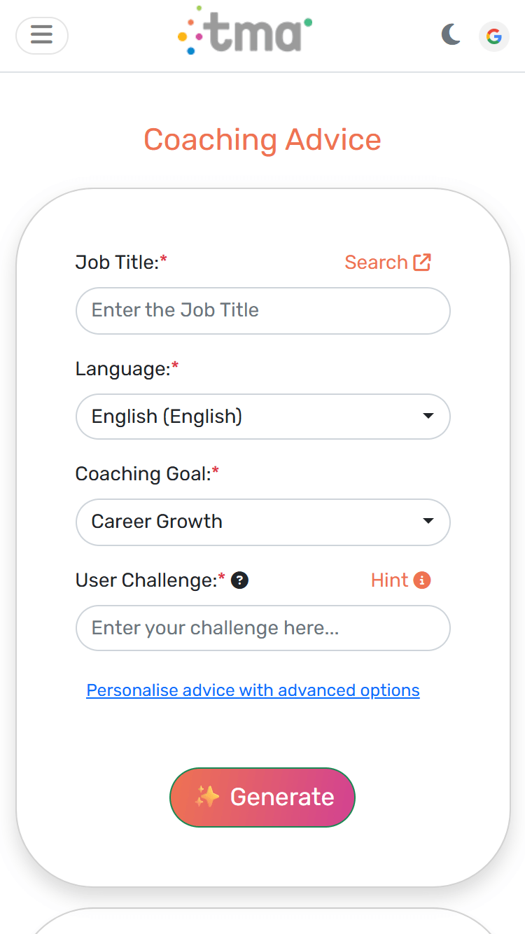 Image de l'application de conseils de carrière