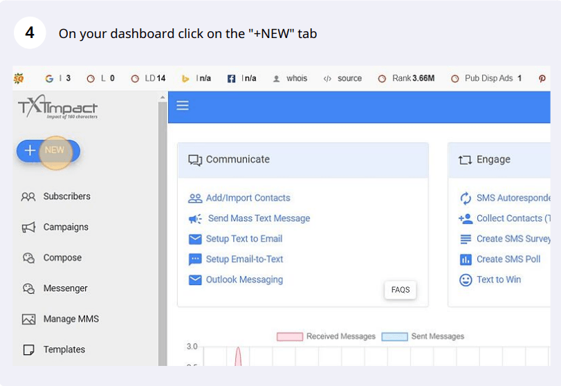 on your dashboard click on the new tab.png