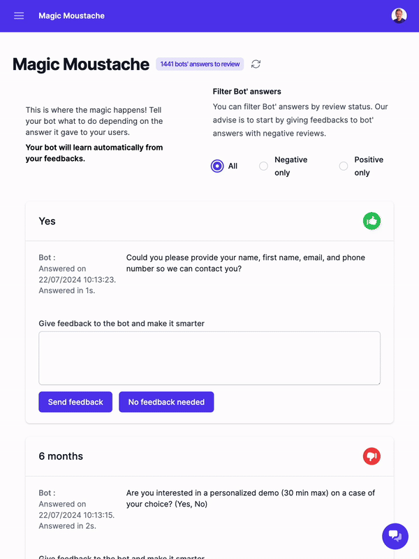 Magic Feedbacks Feature