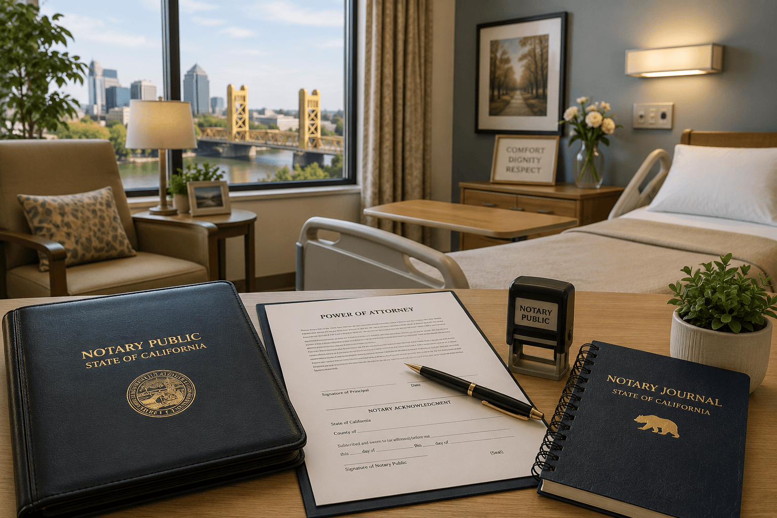 Sacramento hospital and senior facility mobile notary service