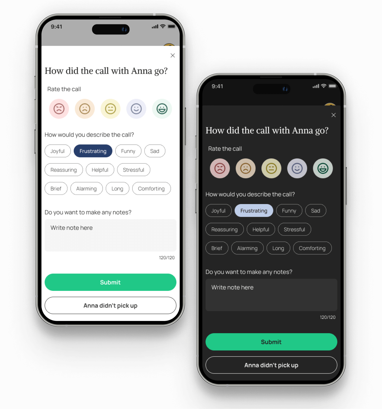 The SoonCall app showing the catch up tracker feature
