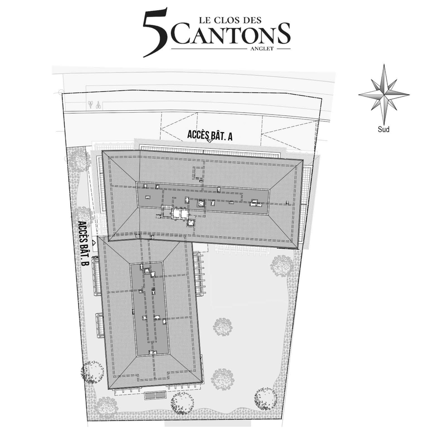 Plan de masse résidence Le Clos des 5 Cantons à Anglet