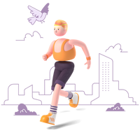 sports city outdoors run running 3d people man active bird activity