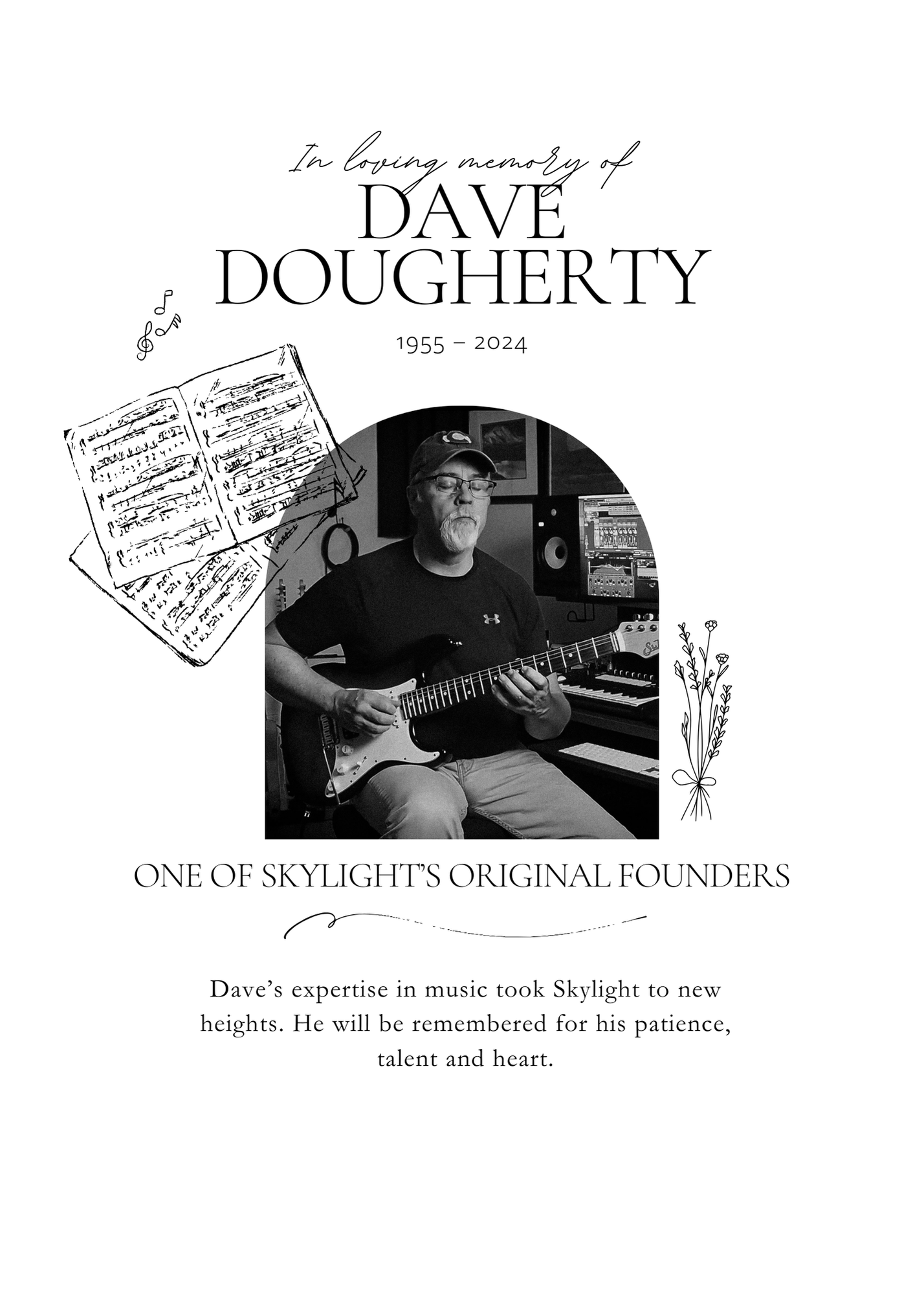 White Black Simple Elegant Modern Clean In Loving Memory Funeral Invitation.png