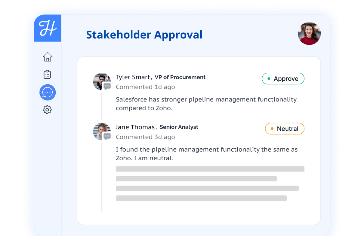 Stakeholder approval