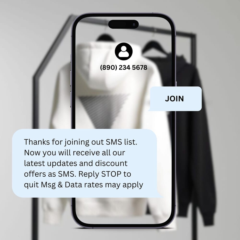 The usage of 10dlc longcode texting number shown by an opt in message recieved by the user