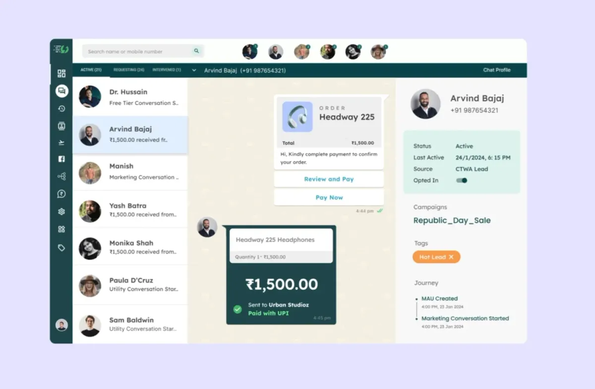 collect payments on WhatsApp with AiSensy WhatsApp API