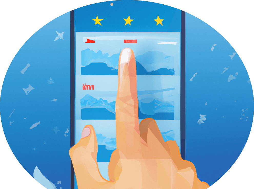 DALL·E 2023-02-17 17.47.35 - Illustrate a top index choice of customers for an app that offers financial indexes as a product. The image needs to show a mobile device, and a finge.png